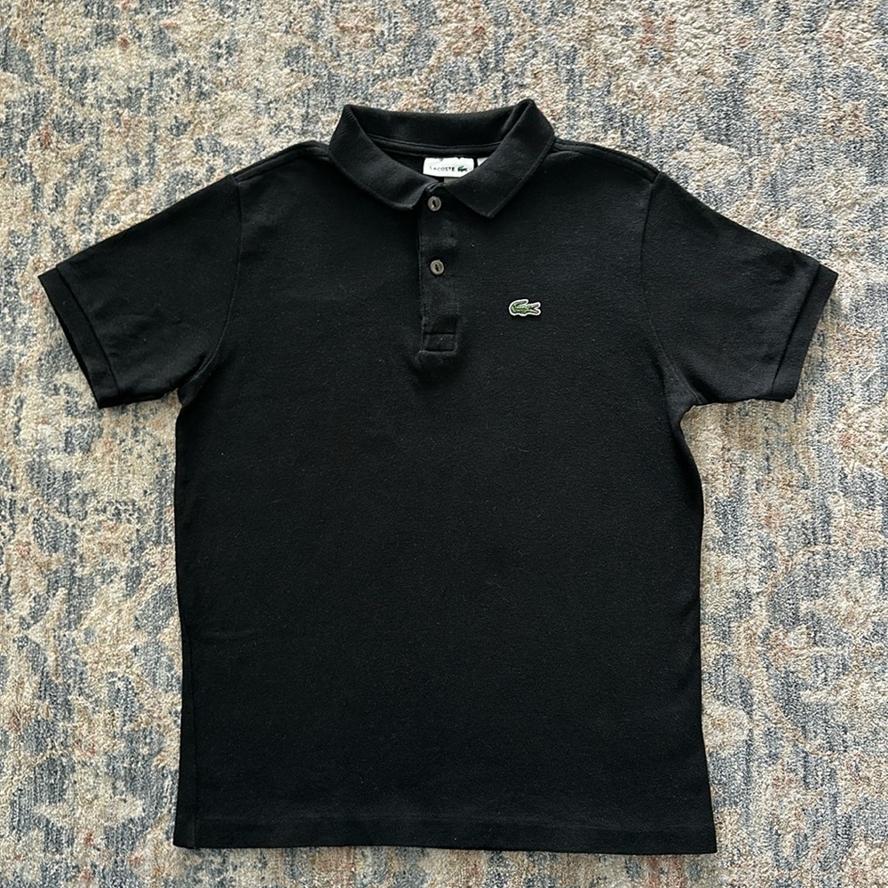 Boys Black LACOSTE Polo Shirt